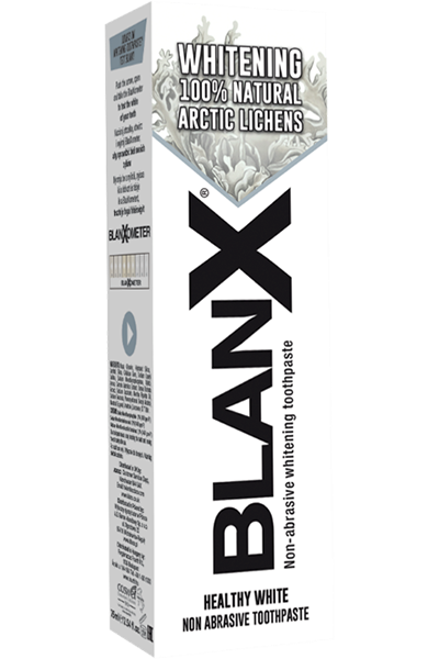BlanX Whitening 100% természetes sarki zuzmó 75 ml fogkrém, nap mint nap helyreállítja a fogak természetes fehérségét